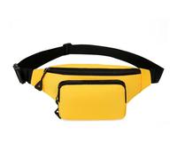 Riñonera pequeña cruzada a la moda, práctica bolsa de pecho con correa ajustable para correr, senderismo, Color amarillo