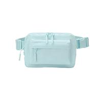 Riñonera pequeña cruzada para mujeres y hombres, con correa ajustable, resistente al agua, color sólido, pequeño, cinturón de tendencia, azul hielo, Talla única