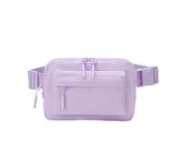 Riñonera pequeña cruzada para mujeres y hombres, con correa ajustable, resistente al agua, color sólido, pequeño, cinturón de tendencia, morado claro, Talla única
