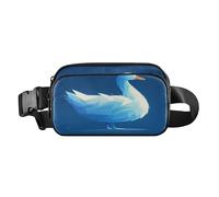 Riñonera pequeña de ganso cian claro para mujeres, hombres, adolescentes, resistente al agua, bolsa cruzada con correa ajustable para viajes, correr, senderismo, ganso cian claro, 1 tamaño, Ganso