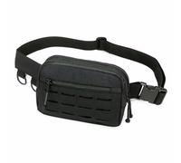 Riñonera pequeña para hombres y mujeres, estilo militar, con sistema Molle, resistente al agua y correa ajustable para correr, senderismo, festivales, gimnasio, Negro, S, Táctica