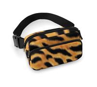 Riñonera pequeña para Mujer, portátil, con decoración de Moda y Correa Ajustable, diseño de Piel de Tigre Salvaje a Rayas.