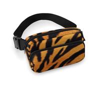 Riñonera pequeña, portátil, con decoración de Moda, con Correa Ajustable para Hombre y Mujer, diseño de Piel de Tigre Salvaje a Rayas.