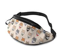 Riñonera Perro Mono Unisex Riñoneras De Cintura Ligera,Multifuncional Riñonera Deportiva para Viajar Actividades Bici 14X35Cm