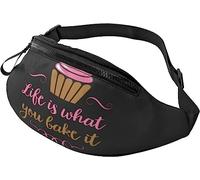 Riñonera personalizada para deportes al aire libre, senderismo, Life is What You Bake It, riñonera con correas, Como se muestra en la imagen, Talla única, moda