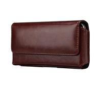 Riñonera profesional para teléfono con cinturón seguro, tela sintética resistente al desgaste para deportes, senderismo, viajes, riñonera, Bolsa horizontal marrón, 3X-Large