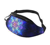 Riñonera rectangular con patrón de flores para correr, senderismo, viajes, entrenamiento, pasear al perro, deportes, pesca, riñonera, Black, Talla única