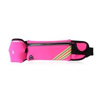 Riñonera reflectante ajustable con opción de botella de agua, poliéster, impermeable, para ciclismo, correr, ciclismo, correr, rosa roja, No water bottle