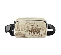 Riñonera retro Cowboys in The Desert Crossbody para mujer, correa ajustable, mini bolsa de cintura para entrenamiento y correr