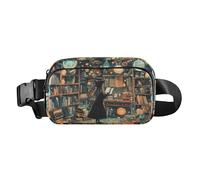 Riñonera retro de panda para bañera, para hombres y mujeres, bolsa cruzada de gran capacidad para senderismo, Enchanted Book Nook Mystical Library Scholar, 1 size