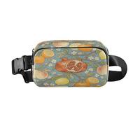 Riñonera retro de William Morris con diseño de granada limón para mujeres, hombres, adolescentes, mini riñonera de viaje con correa ajustable para viajes, correr, senderismo