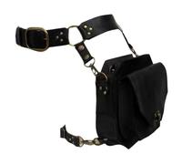 Riñonera Retro Steampunk for Muslo, Bolso Medieval de Cuero for Mujeres Motociclistas y Cosplay Vintage(Noir)