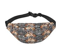 Riñonera, riñonera cruzada, bolsa de cinturón para viajes, correr, para hombres y mujeres, cascada de montaña, Cebra y jirafa, Talla única, Mochila casual