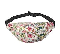Riñonera, riñonera cruzada, bolsa de cinturón para viajes, correr, para hombres y mujeres, cascada de montaña, diseño de flores y hojas, Talla única, Mochila casual