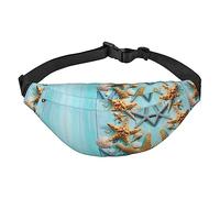Riñonera, riñonera cruzada, bolsa de cinturón para viajes, correr, para hombres y mujeres, cascada de montaña, Ocean Sea Seashell Starfish, Talla única, Mochila casual