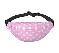 Riñonera, riñonera cruzada, bolsa de cinturón para viajes, correr, para hombres y mujeres, elementos de hockey con patrón creativo, Lunares Rosados, Talla única, Mochila casual