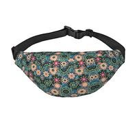 Riñonera, riñonera cruzada, bolsa de cinturón para viajes, correr, para hombres y mujeres, elementos de hockey con patrón creativo, Flor bohemia, Talla única, Mochila casual