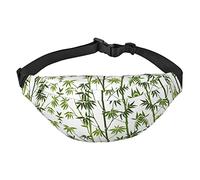Riñonera, riñonera cruzada, bolsa de cinturón para viajes, correr, para hombres y mujeres, vida marina, Estampado De Bambú Verde, Talla única, Mochila casual