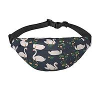 Riñonera, riñonera cruzada, riñonera para viajes, correr, para hombres y mujeres, campo de trigo, Hermosos cisnes blancos en el lago, Talla única, Mochila casual