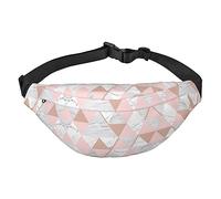 Riñonera, riñonera cruzada, riñonera para viajes, correr, para hombres y mujeres, cerebro izquierdo y derecho, Mármol rosa y dorado, Talla única, Mochila casual