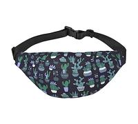 Riñonera, riñonera cruzada, riñonera para viajes, correr, para hombres y mujeres, cerebro izquierdo y derecho, Planta suculenta de cactus, Talla única, Mochila casual