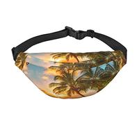 Riñonera, riñonera cruzada, riñonera para viajes, correr, para hombres y mujeres, cielo arcoíris y luna, Hermosa puesta de sol, Talla única, Mochila casual