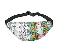 Riñonera, riñonera cruzada, riñonera para viajes, correr, para hombres y mujeres, imagen geometría cerebral con ciencia, Imagen del cerebro de la geometría con la ciencia, Talla única, Mochila casual