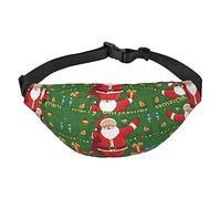 Riñonera, riñonera cruzada, riñonera para viajes, correr, para hombres y mujeres, pila de balones de fútbol, Papá Noel, Talla única, Mochila casual