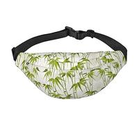 Riñonera, riñonera cruzada, riñonera para viajes, correr, para hombres y mujeres, planta natural de bambú verde, imagen
