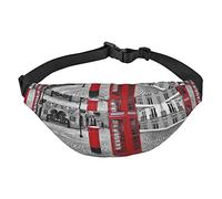 Riñonera, riñonera cruzada, riñonera para viajes, correr, para hombres y mujeres, puesta de sol en el océano, Cabina telefónica roja de Londres, Talla única, Mochila casual