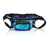 Demeras Riñonera Riñonera Mujer Lentejuelas de Moda Brillante Fiesta Club Cintura Bolsa Solo Hombro Bolsa