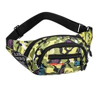 Riñonera，Riñonera Niño, Riñonera de Camuflaje, Riñonera deportiva, Riñonera hombre niño，Adecuado para correr, caminar, recorridos en bicicleta, senderismo, deportes al aire libre(camuflaje verde)