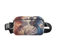 Riñonera roja y azul Ice and Fire Phoenix para hombres y mujeres, gran capacidad, con correa ajustable para viajes, correr, senderismo