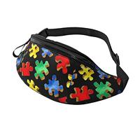 Riñonera Rompecabezas Colorido De Concientización Sobre El Autismo Ajustable Bolso De Cintura Moda Riñoneras Mujer Para Pasear A Perros Senderismo Camping 14X35Cm