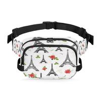 Riñonera Roses Torre Eifel París para mujeres, hombres, niñas y niños, riñonera para correr, deportes, senderismo, bolsa de cinturón, color, XL, Organizador de bolsas
