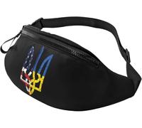 Riñonera Running Apoya A Ucrania Con La Bandera Estadounidense Ajustable Bolsa De Cintura Táctica Unisex Riñoneras Mujer Para Viajes Viajar Bici 14X35Cm