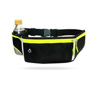 Riñonera Running para Correr, Riñonera Running Deportiva para Hombre y Mujer, Cinturón Running Ajustable, con Tiras Reflectantes y Orificio para Auriculares, Ideal para Correr, Viaje, Fitness (Negro)