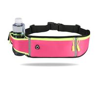 Riñonera Running para Correr, Riñonera Running Deportiva para Hombre y Mujer, Cinturón Running Ajustable, con Tiras Reflectantes y Orificio para Auriculares, Ideal para Correr, Viaje, Fitness (Rosa)