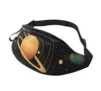 Riñonera Running Patrón Astronómico Retro Ligera Bolsos De Gimnasio Con Agujero De Auriculares Bumbag Para Senderismo Fiesta Aptitud 14X35Cm
