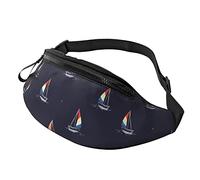 Riñonera Running Velero De Viento De Playa De Verano Unisex Riñonera De Marcha Casual,Multifuncional Bolsos Bandolera para Entrenamiento Bici Viajar 14X35Cm