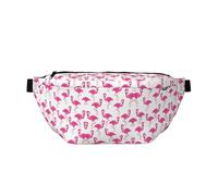 Riñonera rústica con estampado de oso de cabaña, ideal para viajes, correr, senderismo, ciclismo y mucho más, Flamenco rosa, Talla única