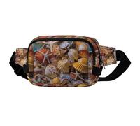 Riñonera Sea Shell Treasures, con correa ajustable, bolsa cruzada, tela de sarga, riñonera, para entrenamiento al aire libre, viajes, casual, correr, senderismo, ciclismo.
