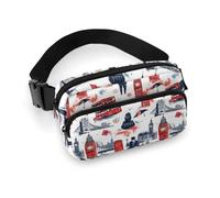 Riñonera simple con estampado de arte callejero para mujer, riñonera de moda