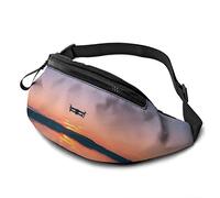 Riñonera Sky Horizon Silhouette para hombres y mujeres, con cremallera ajustable, bolsa deportiva para entrenamiento, viajes, correr casual, Silueta del horizonte del cielo, Talla única, moda