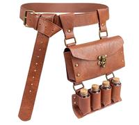 Riñonera steampunk, bolsa para teléfono de motocicleta, bolsa de cinturón medieval para cosplay y deportes, riñonera unisex ajustable, Brown, Talla única