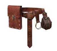 Riñonera steampunk - Riñonera versátil para moto steampunk retro de Halloween | riñonera de piel sintética deportiva para montar a caballo, gran bolsa para el cuerpo para uso diario, marrón, ver