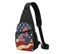 Riñonera táctica con estampado de bandera patriótica del 4 de julio, para correr, ciclismo, color negro, talla única, multicolor, Talla única, Mochilas con correa