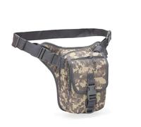 Riñonera táctica Hombre - Bolsa de Pierna de Camuflaje Militar con Funda para Pistola | Riñonera Impermeable para Senderismo, Caza y Ciclismo (ACU)
