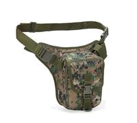 Riñonera táctica Hombre - Bolsa de Pierna de Camuflaje Militar con Funda para Pistola | Riñonera Impermeable para Senderismo, Caza y Ciclismo (Jungle)