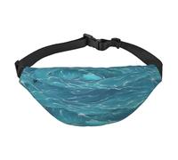 Riñonera The Deep Blue Sea. Ligera e impermeable, adecuada para viajes y uso diario, diseño de moda, para hombres y mujeres, negro, talla única